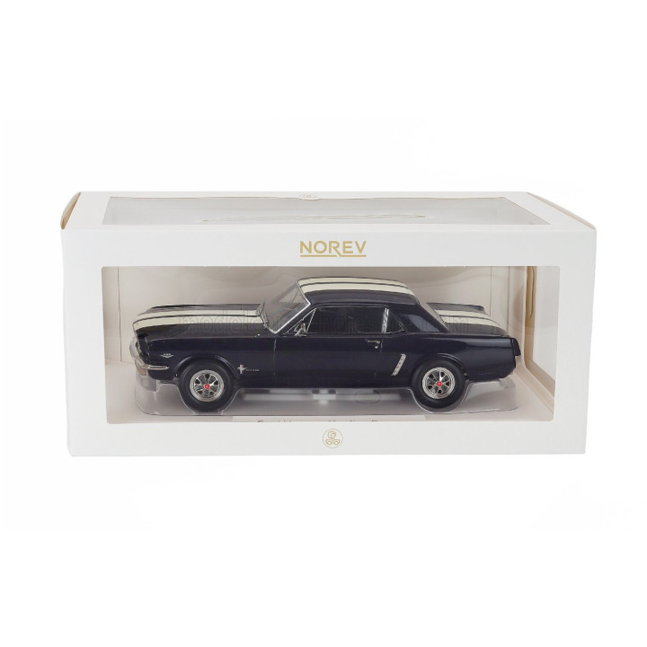 NOREV FORD USA MUSTANG COUPE HARD-TOP 1965 - BLUE WHITE 1/18
