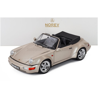 NOREV PORSCHE 911 964 TURBO LOOK CABRIOLET 1992 - SILVER 1/18