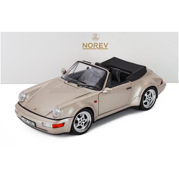 NOREV PORSCHE 911 964 TURBO LOOK CABRIOLET 1992 - SILVER 1/18