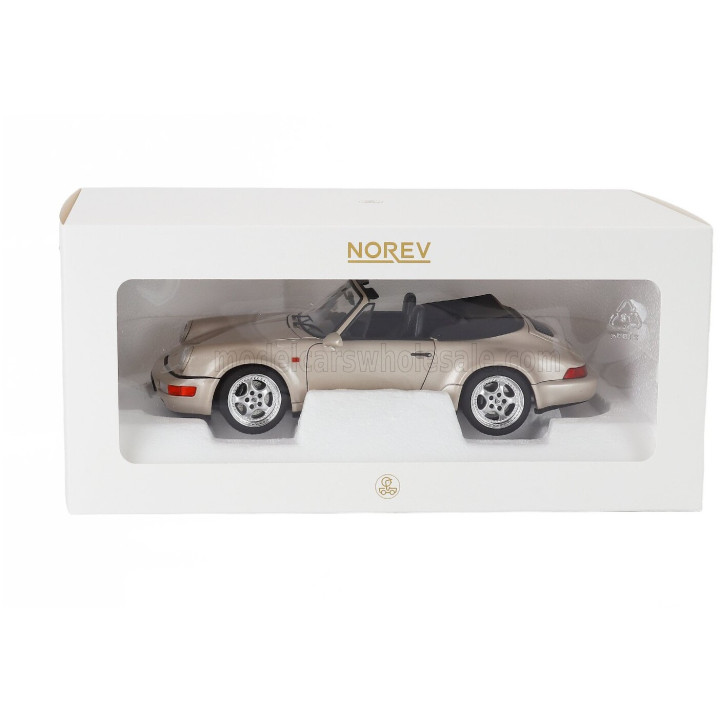 NOREV PORSCHE 911 964 TURBO LOOK CABRIOLET 1992 - SILVER 1/18