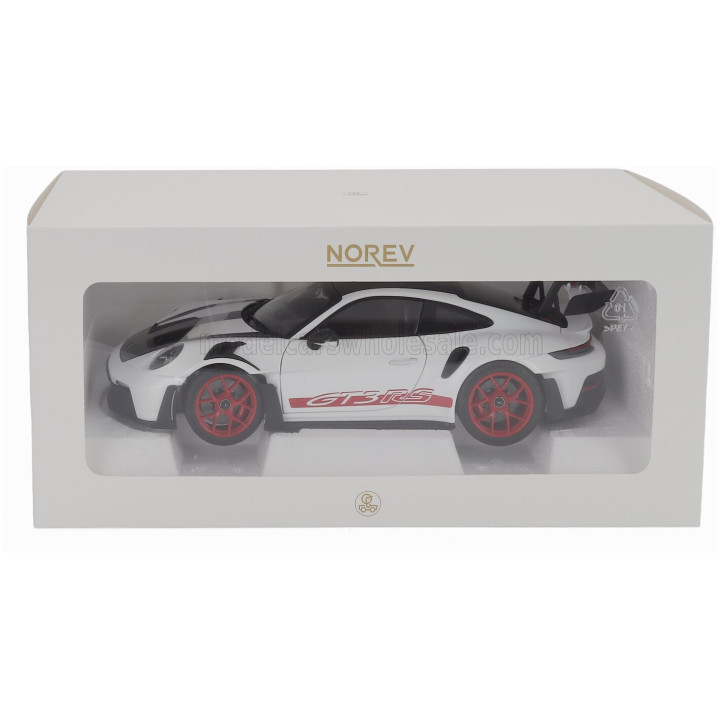NOREV PORSCHE 911 992 GT3 RS WEISSACH PACKAGE COUPE 2022 - WHITE BLACK RED 1/18