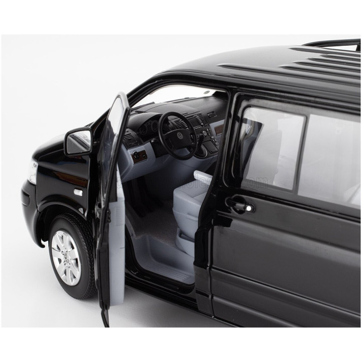 NOREV VOLKSWAGEN T5 MULTIVAN MINIBUS 2003 - BLACK 1/18