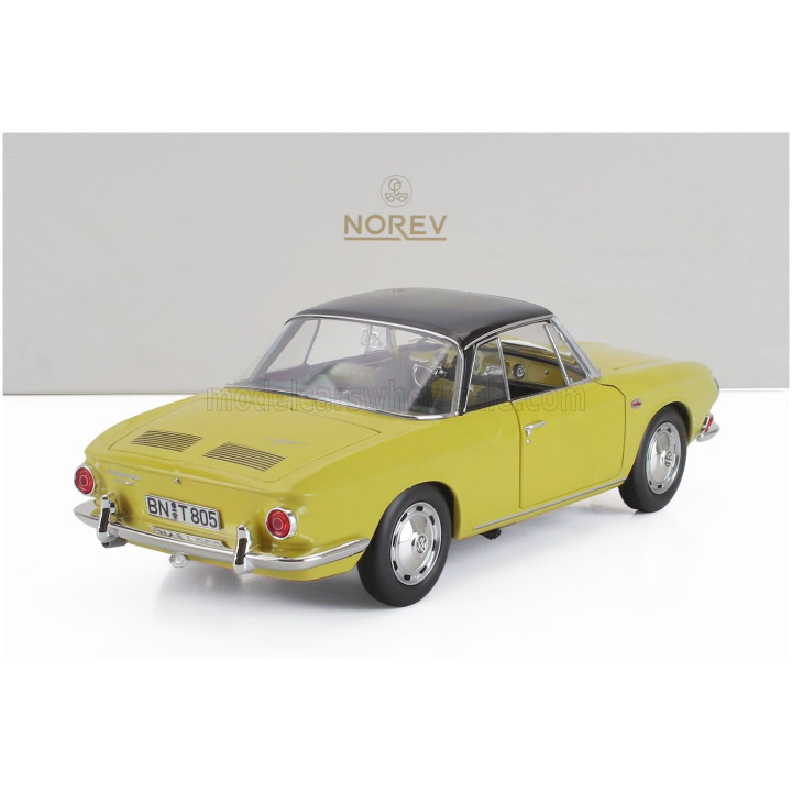 NOREV VOLKSWAGEN KARMANN GHIA TYPE 34 COUPE 1961 - MANILA YELLOW BLACK 1/18