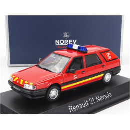 NOREV RENAULT R21 NEVADA SW STATION WAGON SAPEURS POMPIERS 1991 - RED 1/43