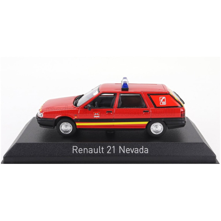 NOREV RENAULT R21 NEVADA SW STATION WAGON SAPEURS POMPIERS 1991 - RED 1/43