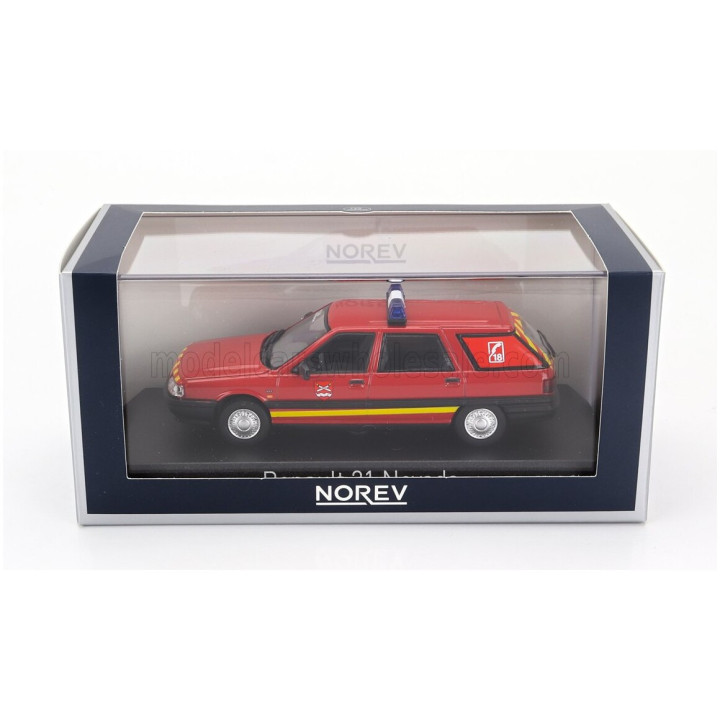 NOREV RENAULT R21 NEVADA SW STATION WAGON SAPEURS POMPIERS 1991 - RED 1/43
