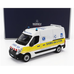 NOREV RENAULT MASTER VAN SAMU DE LYON AMBULANCE 2014 - WHITE YELLOW 1/43