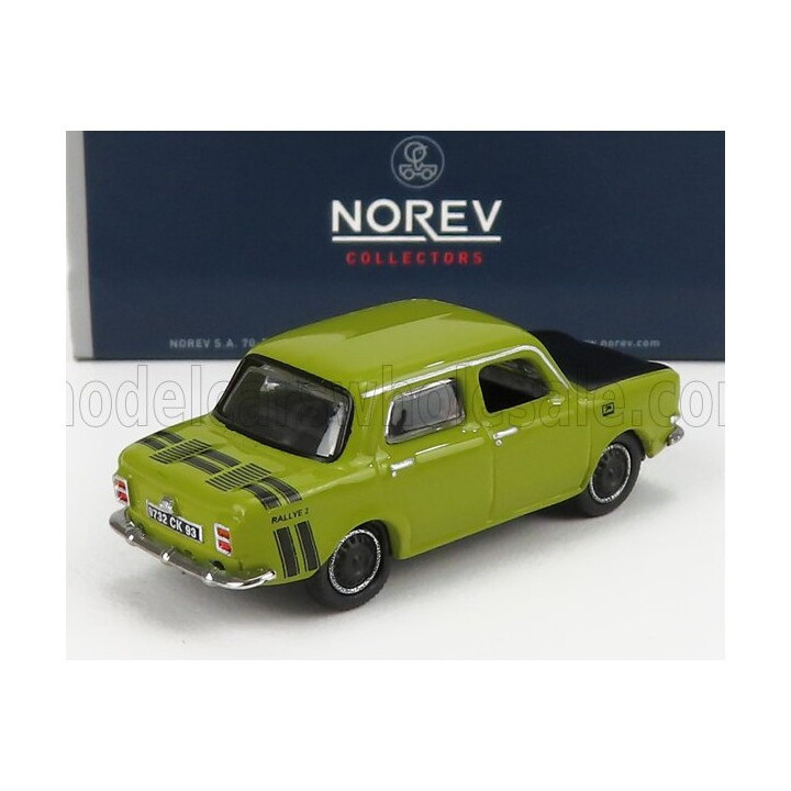 NOREV SIMCA 1000 RALLY 2 1974 - ACID GREEN BLACK 1/87