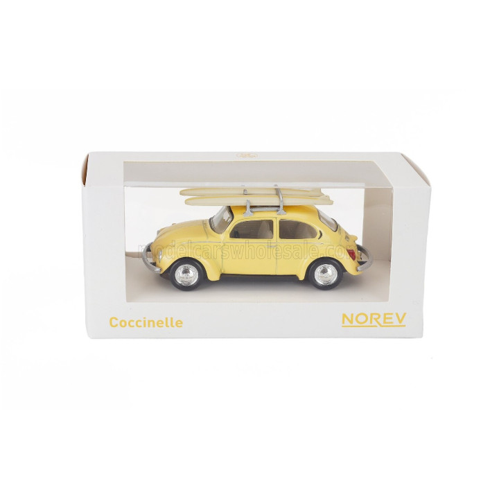 NOREV VOLKSWAGEN BEETLE MAGGIOLINO 1303 WITH SURF 1973 - YELLOW 1/43