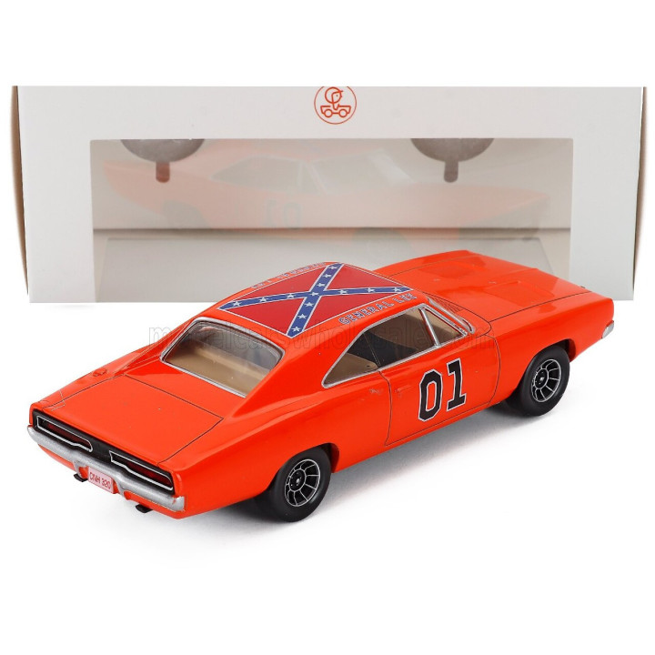 NOREV DODGE CHARGER N 01 COUPE 1969 - BEIGE INTERIOR - ORANGE 1/43