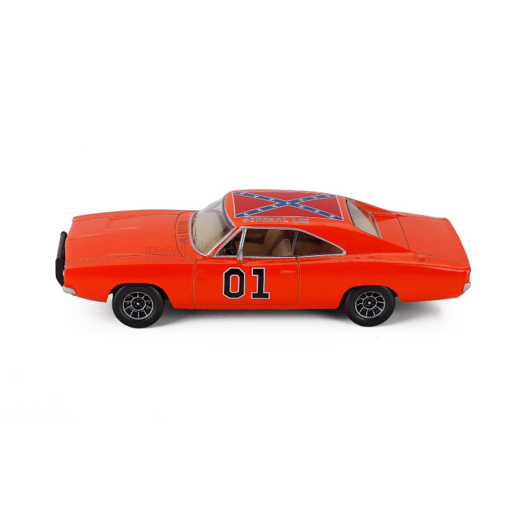 NOREV DODGE CHARGER N 01 COUPE 1969 - BEIGE INTERIOR - ORANGE 1/43