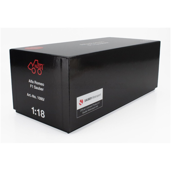 NZG ALFA ROMEO F1 C43 TEAM STAKE N 24 AUSTRALIAN GP 2023 ZHOU GUANYU - CON VETRINA - WITH SHOWCASE - BLACK RED 1/18
