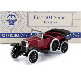 OFFICINA 942 FIAT 501 SPORT OPEN 1921 - RED BLACK 1/43