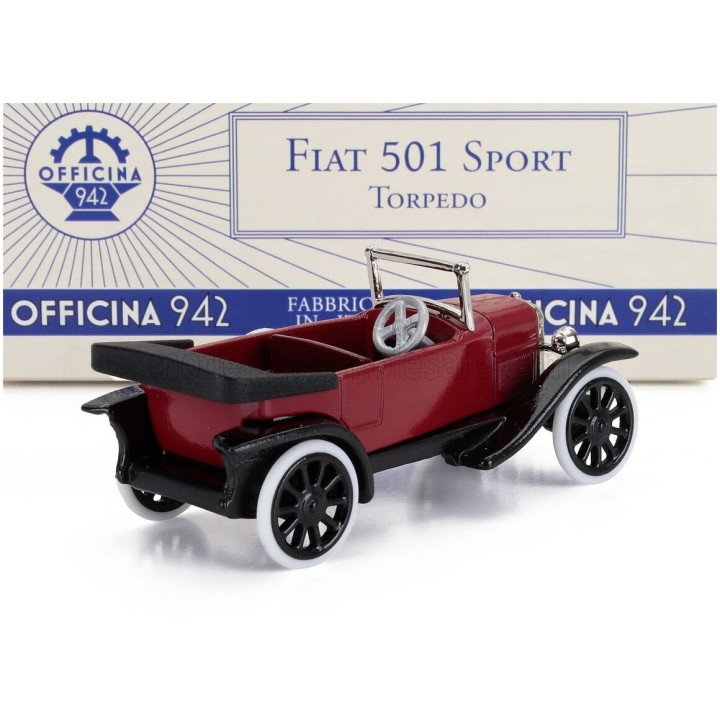 OFFICINA 942 FIAT 501 SPORT OPEN 1921 - RED BLACK 1/43