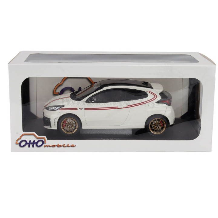 OTTO MOBILE TOYOTA YARIS GR TGR ITALY LIMITED EDITION 2024 - WHITE RED 1/18