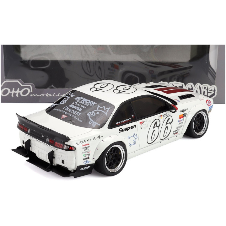 OTTO MOBILE NISSAN SILVIA (S14) N 66 BOSS ROCKET BUNNY 2024 - WHITE 1/18