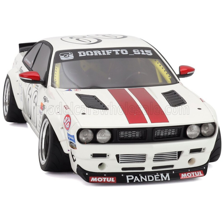 OTTO MOBILE NISSAN SILVIA (S14) N 66 BOSS ROCKET BUNNY 2024 - WHITE 1/18