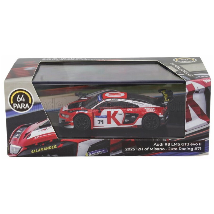 PARAGON MODELS AUDI R8 LMS EVO II TEAM JUTA RACING N 71 12h MISANO 2025 ARUNAS GECIAUSKAS - NICOLA MICHELON - TIM MULLER - RED