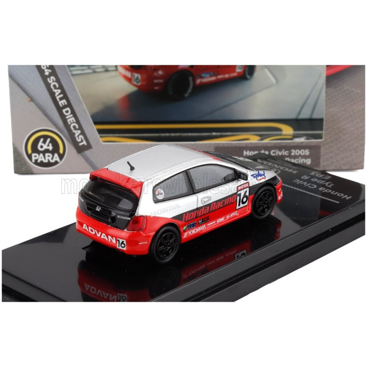 PARAGON MODELS HONDA CIVIC TEAM REALTIM RACING N 16 SEMA 2005 - RED SILVER BLACK 1/64