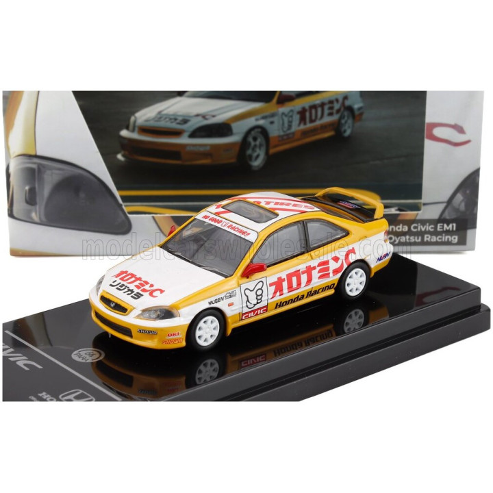 PARAGON MODELS HONDA CIVIC EM1 TEAM OYATSU RACING 1999 - WHITE YELLOW 1/64