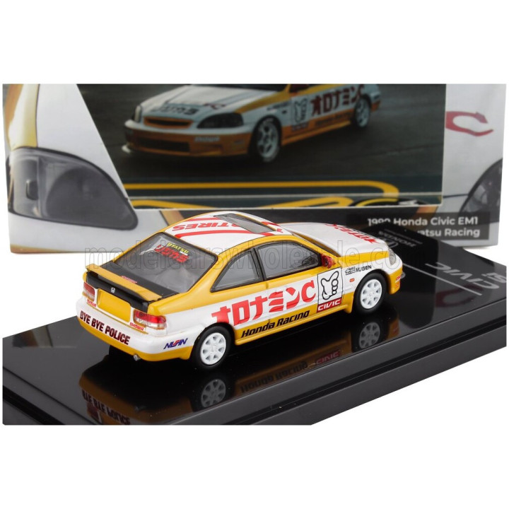 PARAGON MODELS HONDA CIVIC EM1 TEAM OYATSU RACING 1999 - WHITE YELLOW 1/64