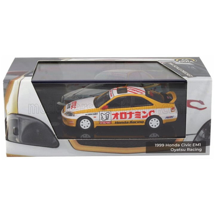 PARAGON MODELS HONDA CIVIC EM1 TEAM OYATSU RACING 1999 - WHITE YELLOW 1/64