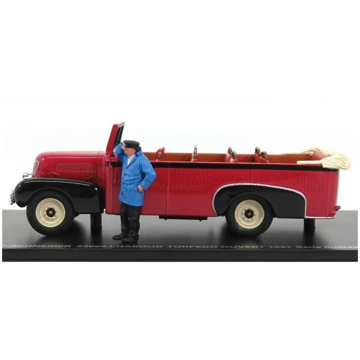 PERFEX ROCHET-SCHNEIDER 23000 CHABOUD TORPEDO OUVERT AUTOBUS OPEN 1937 - RED BLACK 1/43