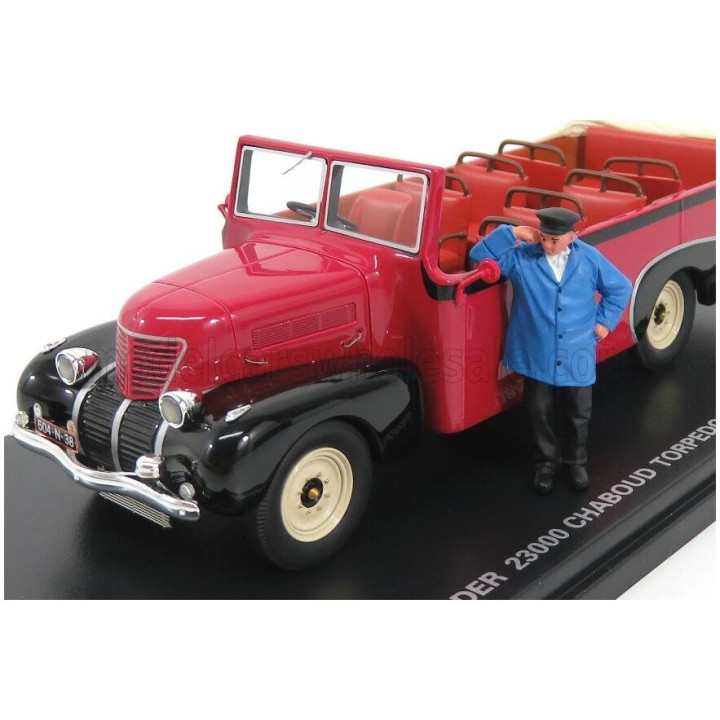 PERFEX ROCHET-SCHNEIDER 23000 CHABOUD TORPEDO OUVERT AUTOBUS OPEN 1937 - RED BLACK 1/43