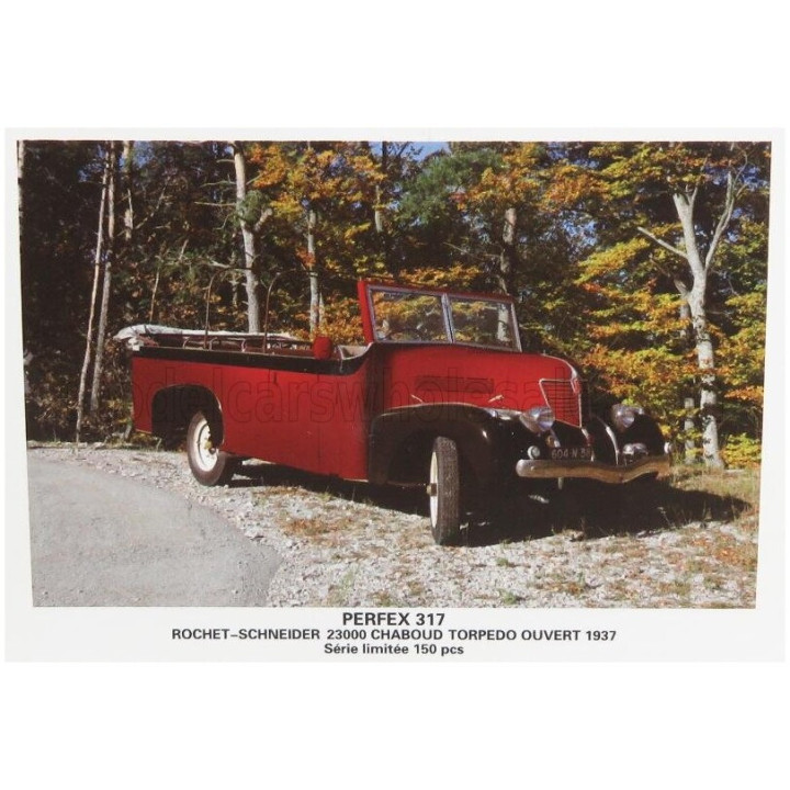PERFEX ROCHET-SCHNEIDER 23000 CHABOUD TORPEDO OUVERT AUTOBUS OPEN 1937 - RED BLACK 1/43