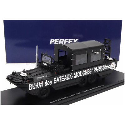 PERFEX GMC DUKW CCKW 353 TRUCK BOAT BATEAUX MOUCHES PARIS ANFIBIO GOMMATO 3-ASSI 1965 - BLACK 1/43