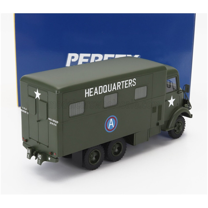 PERFEX GMC 353 AFKWX TRUCK HEADQUARTERS MILITARY TELONATO 3-ASSI 1944 - MILITARY GREEN 1/43