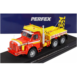 PERFEX BERLIET TBO TRACTOR TRUCK MONTBLANC MANUTENTION 3-ASSI 1962 - RED YELLOW 1/43