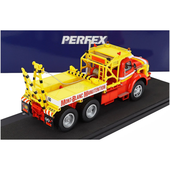 PERFEX BERLIET TBO TRACTOR TRUCK MONTBLANC MANUTENTION 3-ASSI 1962 - RED YELLOW 1/43