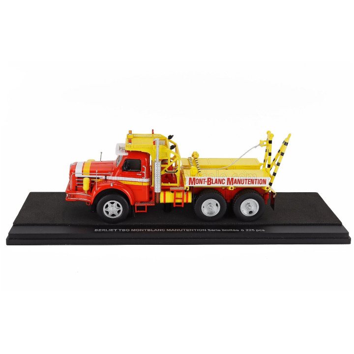 PERFEX BERLIET TBO TRACTOR TRUCK MONTBLANC MANUTENTION 3-ASSI 1962 - RED YELLOW 1/43