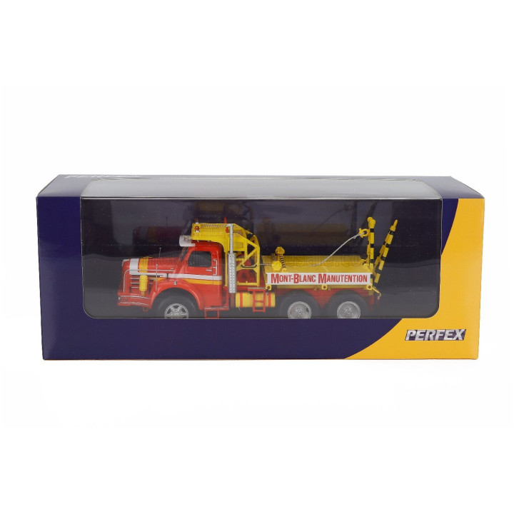 PERFEX BERLIET TBO TRACTOR TRUCK MONTBLANC MANUTENTION 3-ASSI 1962 - RED YELLOW 1/43