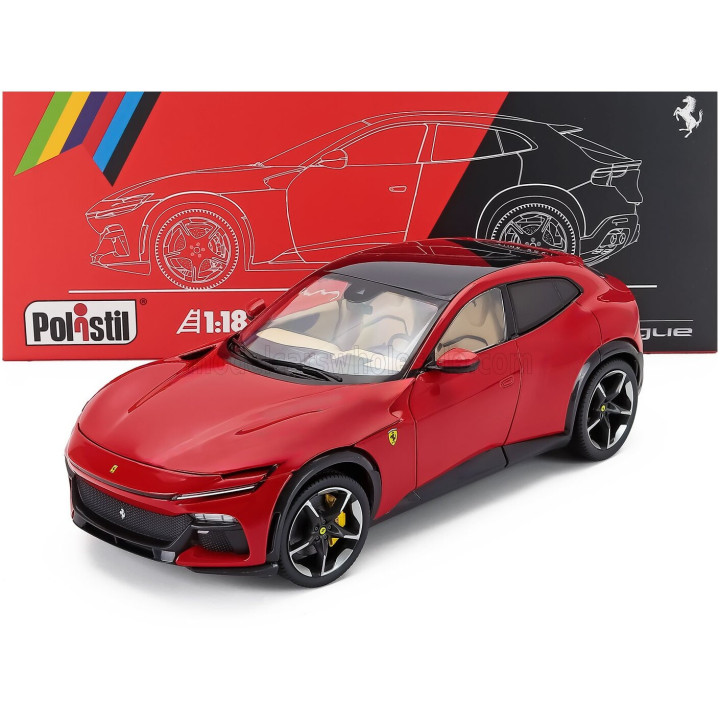 POLISTIL FERRARI PUROSANGUE 2022 - WITH SHOWCASE - NUMBERED ONE BY ONE - ROSSO CORSA 322-CREAM INTERIOR 1/18