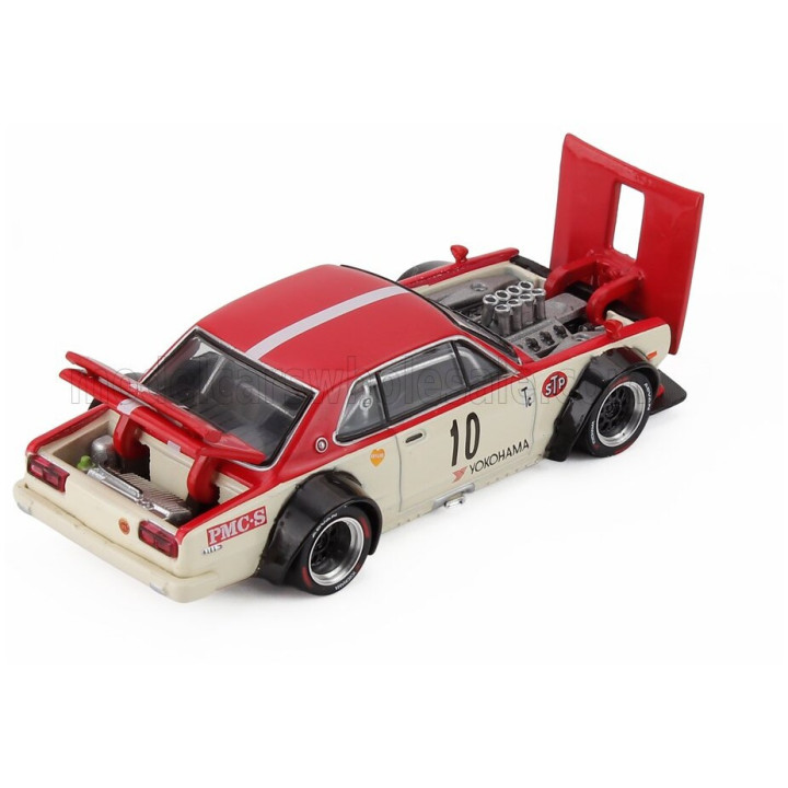 POP RACE LIMITED NISSAN SKYLINE GT-R V8 (R34) DRIFT HAKOSUKA WATANABE 2007 - CREAM RED 1/64