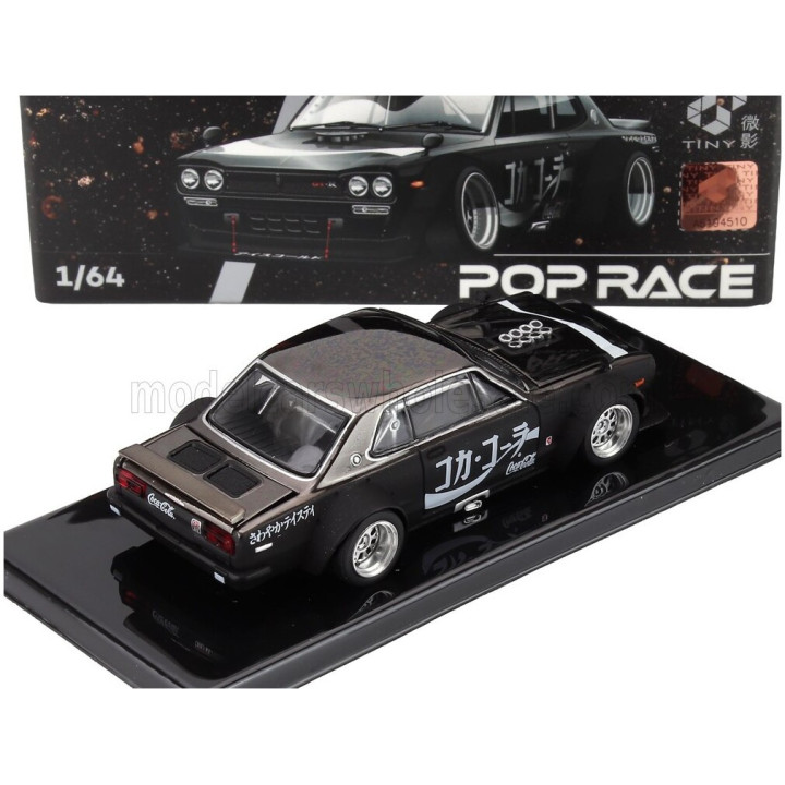 POP RACE LIMITED NISSAN SKYLINE GT-R V8 (R34) DRIFT HAKOSUKA PANDEM COCACOLA ZERO 2007 - BLACK 1/64