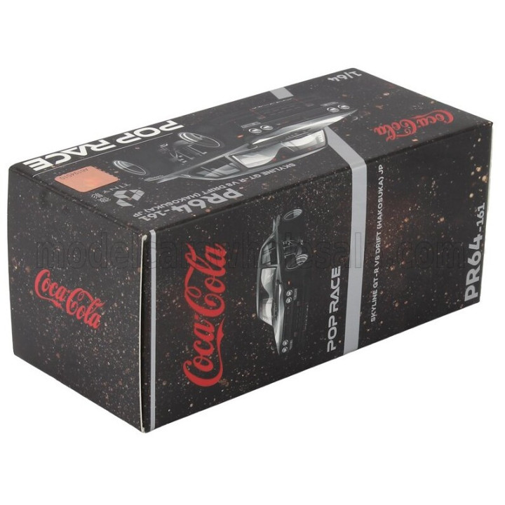POP RACE LIMITED NISSAN SKYLINE GT-R V8 (R34) DRIFT HAKOSUKA PANDEM COCACOLA ZERO 2007 - BLACK 1/64