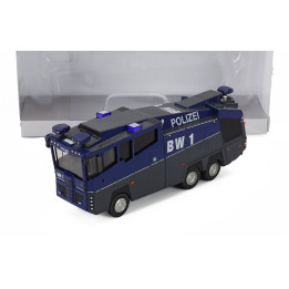PREMIUM CLASSIXXS ROSENBAUER WASSERFER 10000 POLIZEI BW1 TANKER TRUCK 3-ASSI 2009 - BLUE GREY 1/87