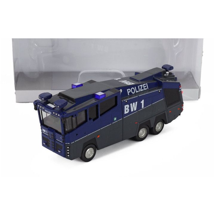 PREMIUM CLASSIXXS ROSENBAUER WASSERFER 10000 POLIZEI BW1 TANKER TRUCK 3-ASSI 2009 - BLUE GREY 1/87
