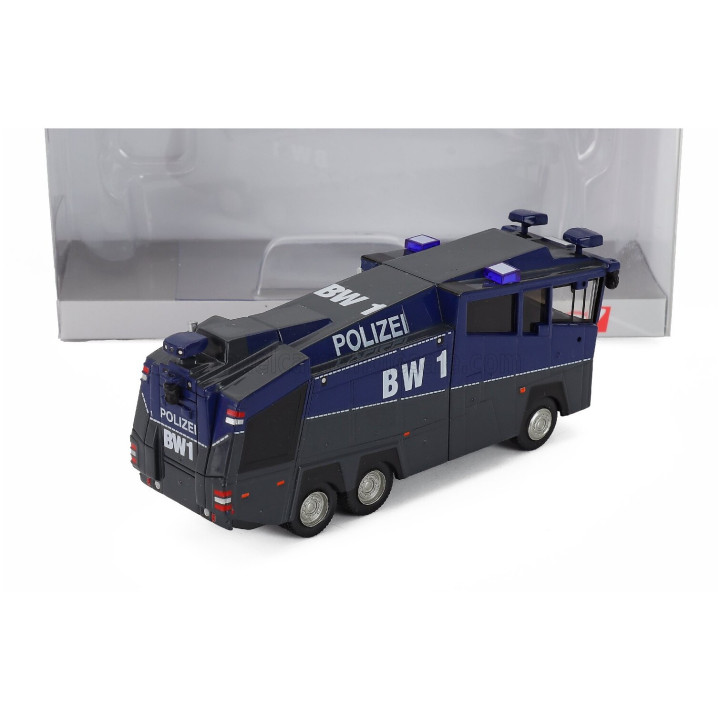 PREMIUM CLASSIXXS ROSENBAUER WASSERFER 10000 POLIZEI BW1 TANKER TRUCK 3-ASSI 2009 - BLUE GREY 1/87