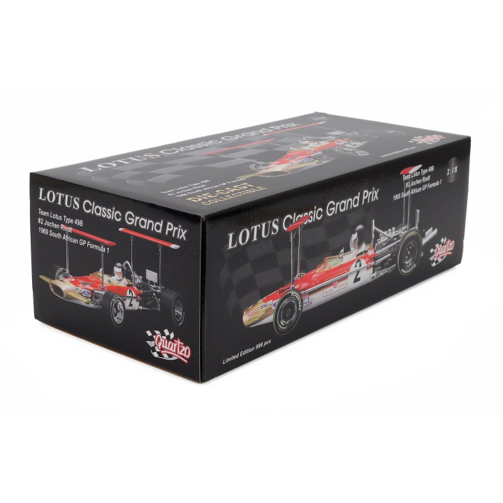 QUARTZO LOTUS F1 49B N 2 SOUTH AFRICAN GP 1969 JOCHEN RINDT - RED 1/18