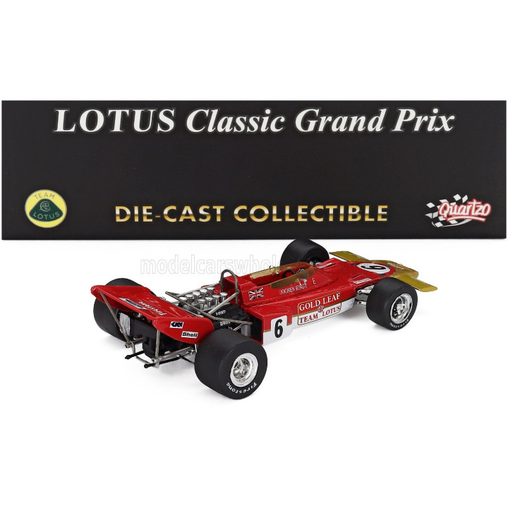 QUARTZO LOTUS F1 72C TEAM LOTUS N 6 WORLD CHAMPION WINNER FRENCH GP 1970 JOCHEN RINDT - RED GOLD 1/43