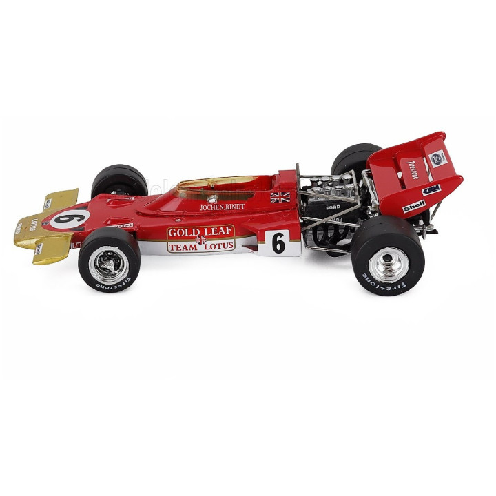 QUARTZO LOTUS F1 72C TEAM LOTUS N 6 WORLD CHAMPION WINNER FRENCH GP 1970 JOCHEN RINDT - RED GOLD 1/43