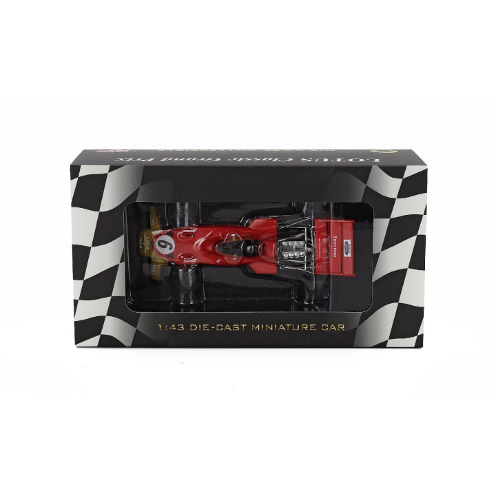 QUARTZO LOTUS F1 72C TEAM LOTUS N 6 WORLD CHAMPION WINNER FRENCH GP 1970 JOCHEN RINDT - RED GOLD 1/43