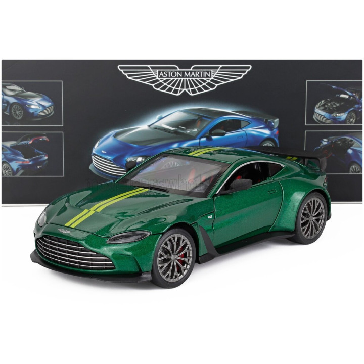 RE EL TOYS ASTON MARTIN V12 VANTAGE 2023 - GREEN MET YELLOW 1/24