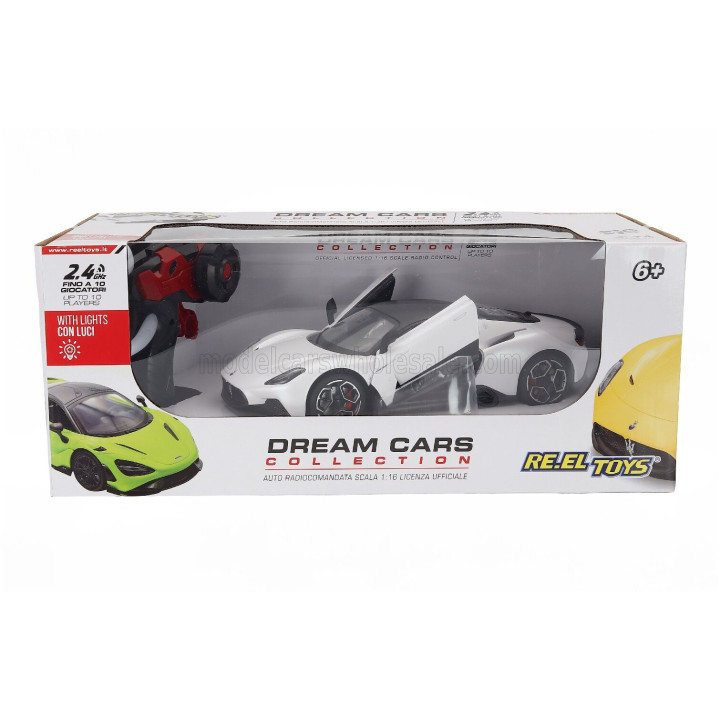 RE EL TOYS MASERATI MC20 2020 - WHITE BLACK 1/16