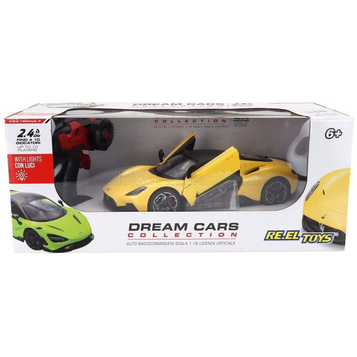 RE EL TOYS MASERATI MC20 2020 - YELLOW BLACK 1/16