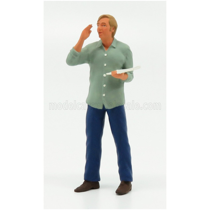 ROAD KINGS FIGURES MAN TRUCKER GUNTHER STANDING - BLUE GREY 1/18